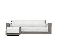 Italian Bed Linen Comfort Housse de canapé antidérapant avec chaiselongue, Blanc, 240 cm