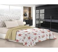 Italian Bed Linen Couette d’été « Fantasy », Microfibre, Starfish, 2 Places