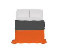 Italian Bed Linen Couette d'été Bicolore SOGNI E CAPRICCI, Orange/Gris foncé 250x200 cm