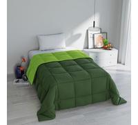 Italian Bed Linen Couette d'hiver Elegant Deux Tons, Vert foncé/Vert Pomme, 220x260 cm
