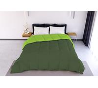 Italian Bed Linen Couette d'hiver Elegant Deux Tons, Vert Foncé/Vert Pomme, 260x260 cm