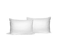 Italian Bed Linen Couple De Taies D’Oreiller, Microfibre, Blanc, 52 x 82 cm