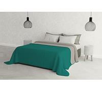 Italian Bed Linen Couvre-lit d'été 260 x 270 cm Vert d'eau/Gris