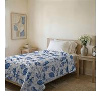 Italian Bed Linen Couvre-lit matelassé d’été Ligne Basic Made in Italy en Microfibre Douce imprimée - Couette Printemps-été mi-Saison - Foglie, Simple 160x240 cm