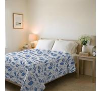 Italian Bed Linen Couvre-lit matelassé d’été Ligne Basic Made in Italy en Microfibre Douce imprimée - Couette Printemps-été mi-Saison - Foglie, Double 250x240 cm