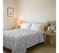Italian Bed Linen Couvre-lit matelassé d’été Ligne Basic Made in Italy en Microfibre Douce imprimée - Couette Printemps-été mi-Saison - Flor, Double 250x240 cm