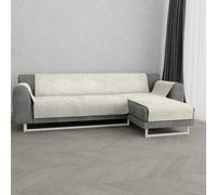 Italian Bed Linen Datex “Glamour” Housse de canapé antidérapante avec chaise-longue droite, Crème, 240cm