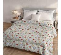 Italian Bed Linen, Édredon d'hiver Karma, sans Repassage | Édredon pour Lit 2 Places 260x260 cm, Garnissage 300 g, Made in Italy, 100 % Microfibre Imprimée, Réversible, Printemps