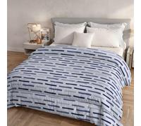 Italian Bed Linen, Édredon d'hiver Karma, sans Repassage | Édredon pour Lit 2 Places 260x260 cm, Garnissage 300 g, Made in Italy, 100 % Microfibre Imprimée, Réversible, Fun Blu