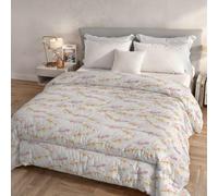 Italian Bed Linen, Édredon d'hiver Karma, sans Repassage | Édredon pour Lit 2 Places 260x260 cm, Garnissage 300 g, Made in Italy, 100 % Microfibre Imprimée, Réversible, Bouquet Rosa