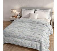 Italian Bed Linen, Édredon d'hiver Karma, sans Repassage | Édredon pour Lit 2 Places 260x260 cm, Garnissage 300 g, Made in Italy, 100 % Microfibre Imprimée, Réversible, Bouquet Blu