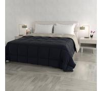 Italian Bed Linen Elegant Couette d'hiver Bleu foncé/Gris Clair, Double
