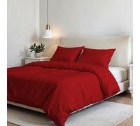 Italian Bed Linen Elegant CP-EL-ROSSO-2PST Housse de Couette Set,Rouge,Double, Microfibre
