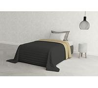 Italian Bed Linen Estivo Une Place, Microfibre + Rembourrage Polyester, Gris foncé/Crème, 170 x 270 cm