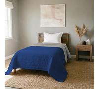 Italian Bed Linen Estivo Une Place, Microfibre + Rembourrage Polyester, Royal/Gris Clair, 170 x 270 cm