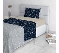 Italian Bed Linen Fashion Parure de lit en Microfibre, Ensemble de draps Made in Italy, Belle, 1 Place et demie