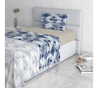 Italian Bed Linen Fashion Parure de lit en Microfibre, Ensemble de draps Made in Italy, Calypso, 1 Place et demie