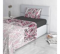 Italian Bed Linen Fashion Parure de lit en Microfibre, Ensemble de draps Made in Italy, Crazy, 1 Place et demie