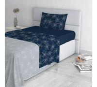 Italian Bed Linen Fashion Parure de lit en Microfibre, Ensemble de draps Made in Italy, Fireworks, 1 Place et demie