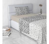 Italian Bed Linen Fashion Parure de lit en Microfibre, Ensemble de draps Made in Italy, Ingrid, 1 Place