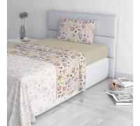 Italian Bed Linen Fashion Parure de lit en Microfibre, Ensemble de draps Made in Italy, Marea, 1 Place et demie