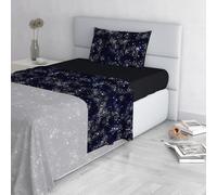 Italian Bed Linen Fashion Parure de lit en Microfibre, Ensemble de draps Made in Italy, Orione, 1 Place