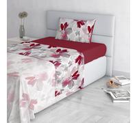 Italian Bed Linen Fashion Parure de lit en Microfibre, Ensemble de draps Made in Italy, Passion, 1 Place et demie