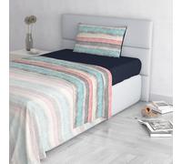 Italian Bed Linen Fashion Parure de lit en Microfibre, Ensemble de draps Made in Italy, Sarah, 1 Place et demie