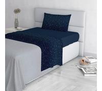 Italian Bed Linen Fashion Parure de lit en Microfibre, Ensemble de draps Made in Italy, Stars, 1 Place