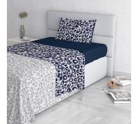 Italian Bed Linen Fashion Parure de lit en Microfibre, Ensemble de draps Made in Italy, Wild, 1 Place et demie
