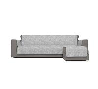 Italian Bed Linen “Glamour” Housse de canapé antidérapante avec Chaise-Longue Droite, Gris Clair, 240 cm