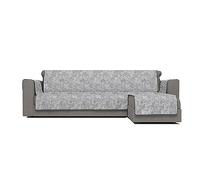 Italian Bed Linen “Glamour” Housse de canapé antidérapante avec Chaise-Longue Droite, Gris foncé, 240 cm