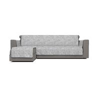 Italian Bed Linen “Glamour” Housse de canapé antidérapante avec Chaise-Longue Gauche, Gris Clair, 290 cm