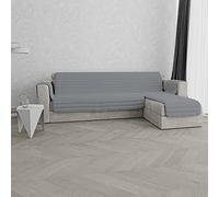 Italian Bed Linen Housse de canapé avec méridienne, Tissu extérieur Microfibre + Rembourrage Polyester, Gris Clair (ral 7035), 290 cm