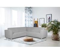 Italian Bed Linen Housse de canapé d’Angle élastique Dahlia, 92% Polyester + 8% élasthanne, Gris Clair