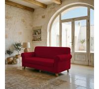 Italian Bed Linen Housse de canapé Fashionable Extensible, sans Repassage | Protection de canapé 2 places, Extensible de 120 à 160 cm, Housse de protection, Microfibre, Coton et Élasthanne, Bordeaux