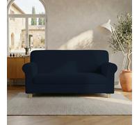 Italian Bed Linen Housse de canapé “Leslie”, 95% Polyester + 5% élastomètre, Bleu Foncé, 2 Places