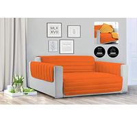 Italian Bed Linen Housse de canapé matelassée Sogni‿e Capricci imperméable à la Mode Orange/Jaune 3 Places