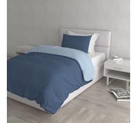 Italian Bed Linen Couleur Naturelle Housse de Couette Natural Colour, Coton, Avio/Bleu Clair, 1 Place