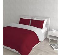 Italian Bed Linen Housse de Couette Natural Colour, Bordeaux/Gris Clair, 2 Places