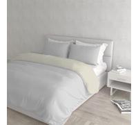 Italian Bed Linen Housse de Couette Natural Colour, Gris Clair/Crème, 2 Places