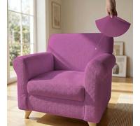 Italian Bed Linen Housse de Fauteuil Extensible PIU Bello, sans Repassage | Housse de Fauteuil 1 Place, Microfibre, Extensible 70-110 cm, Accoudoirs Profilés, Protection Anti-Taches, Fucsia