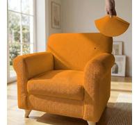 Italian Bed Linen Housse de Fauteuil Extensible PIU Bello, sans Repassage | Housse de Fauteuil 1 Place, Microfibre, Extensible 70-110 cm, Accoudoirs Profilés, Protection Anti-Taches, Arancione