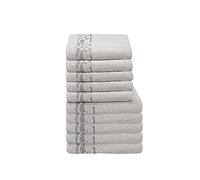 Italian Bed Linen Lot de 10 éponges Kate, Fleur Gris foncé, 50x100cm