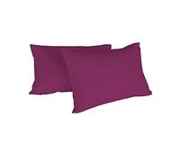Italian Bed Linen Max Color Couple De Taies D’Oreiller, 100 % Coton, Fuchsia, 52x82cm