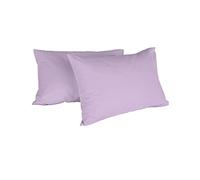Italian Bed Linen Max Color Couple De Taies D’Oreiller, 100 % Coton, Lilas, 52x82cm