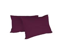 Italian Bed Linen Max Color Couple De Taies D’oreiller, 100 % Coton, Prune, 52x82cm
