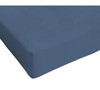 Italian Bed Linen Max Color Drap-Housse, 100 % Coton, Avio, Double