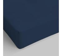 Italian Bed Linen Max Color Drap-Housse, 100 % Coton, Bleu Foncé, 1 Place