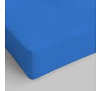 Italian Bed Linen Max Color Drap-Housse, 100 % Coton, Bleu Royal, 2 Places